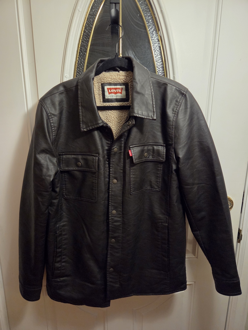 Levi's Black Sherpa-Lined Jacket with Chest Pockets